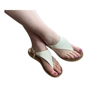 LOGIX casual athleisure vacation orthopedic sandals 8 white clutch closure